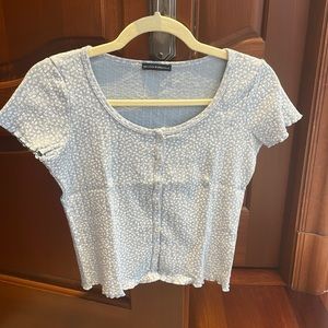 Brandy Melville Floral Button Tee